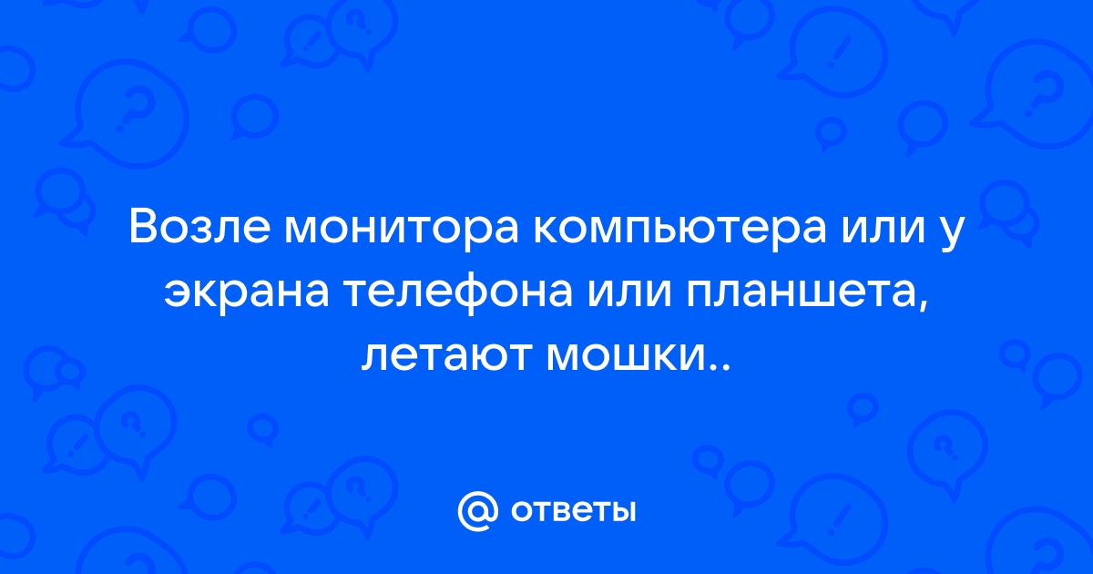 Зачем мошки летят на монитор