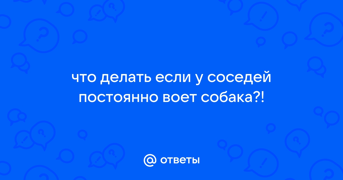 У соседей постоянно воет